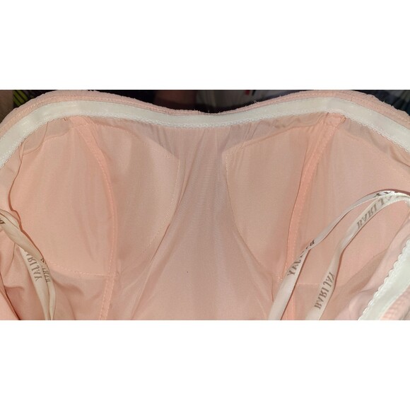 Bari Jay NWT Petal Pink Beaded Chiffon Strapless Sweetheart Gown, Size 14 - Picture 6 of 10